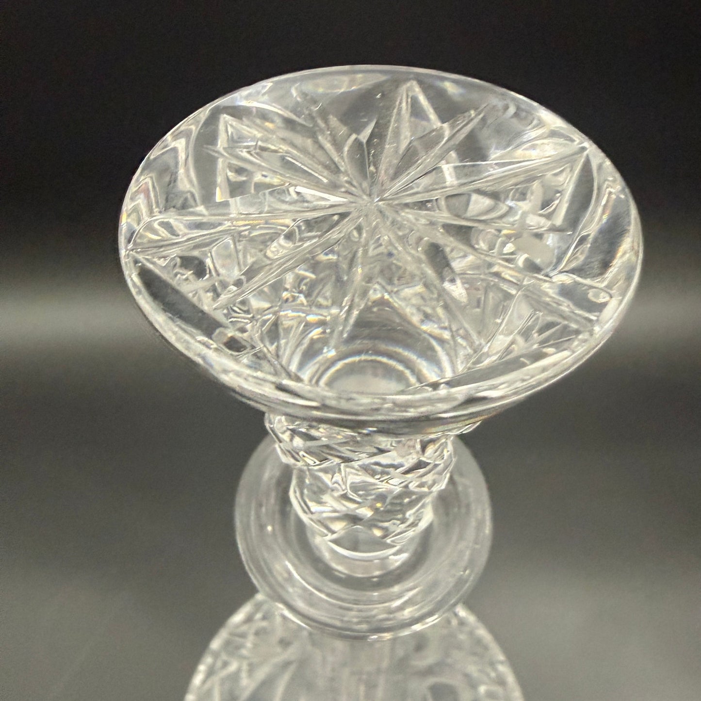 15" crystal cut glass Decanter & Stopper | vintage barware