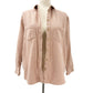 Madewell pink flannel button down Shirt Top Shacket pocket womens XS extra small