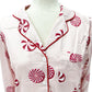 pink peppermint satin pajamas | shorts & long sleeve top | S, M, L