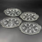 set of 4 vintage Anchor Hocking Vintage Clear Snack Plates grape clusters leaves