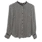 J.Crew black & white silk Button-Up Blouse womens 2 top XS geometric houndstooth