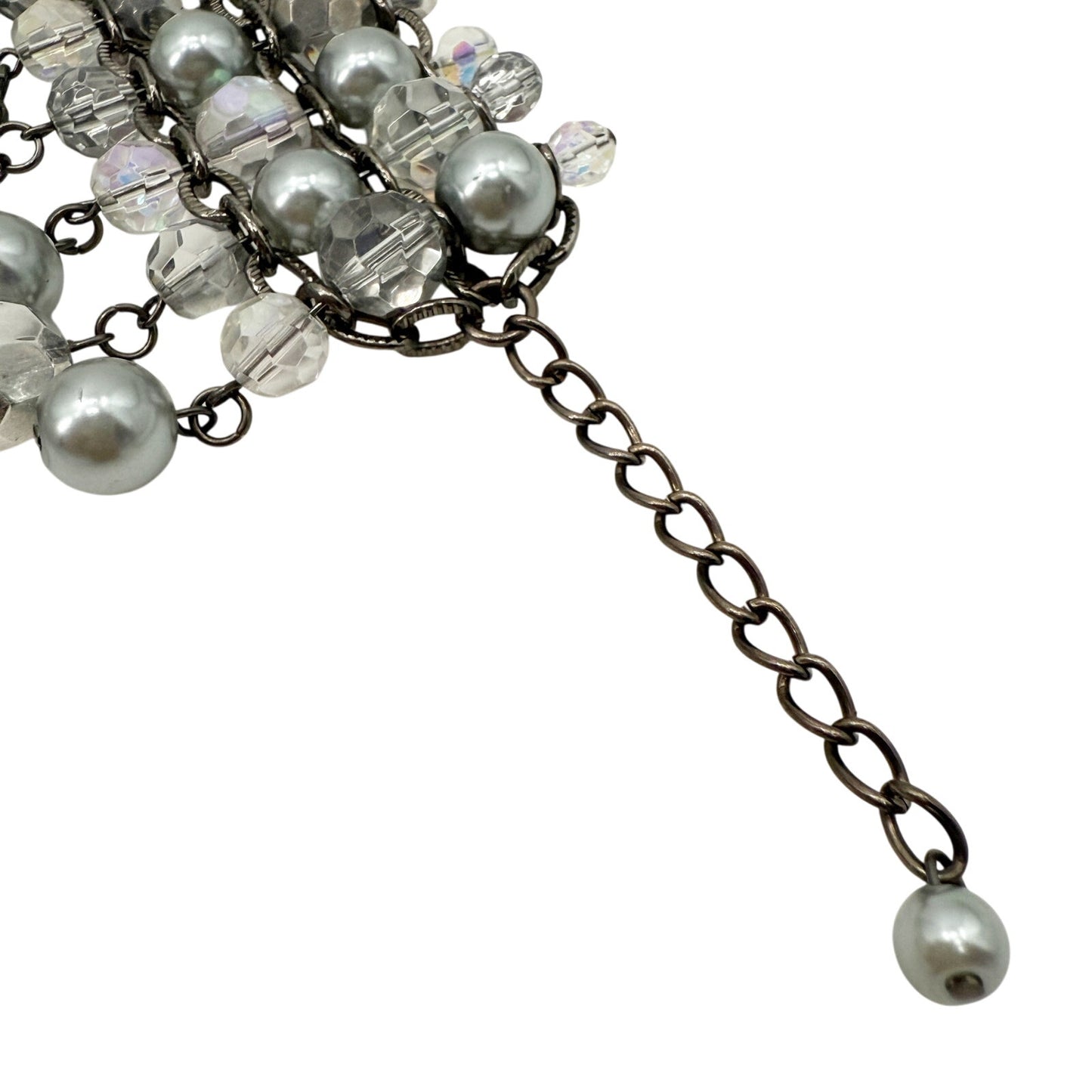Chico's gray silver & clear beaded Bracelet women's NEW