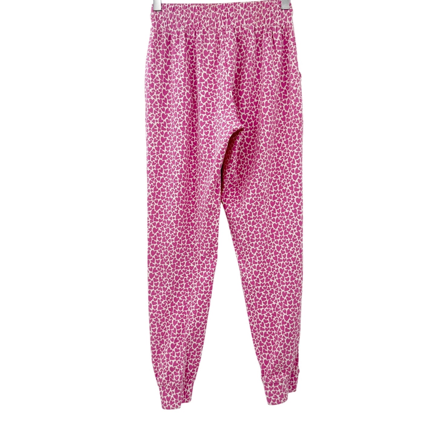 Lila and Hayes white & pink hearts Jogger style Pajama Pants women's SMALL