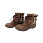 UGG brown leather wraparound tie ankle BOOTS women's 7 winter shoes sheepskin