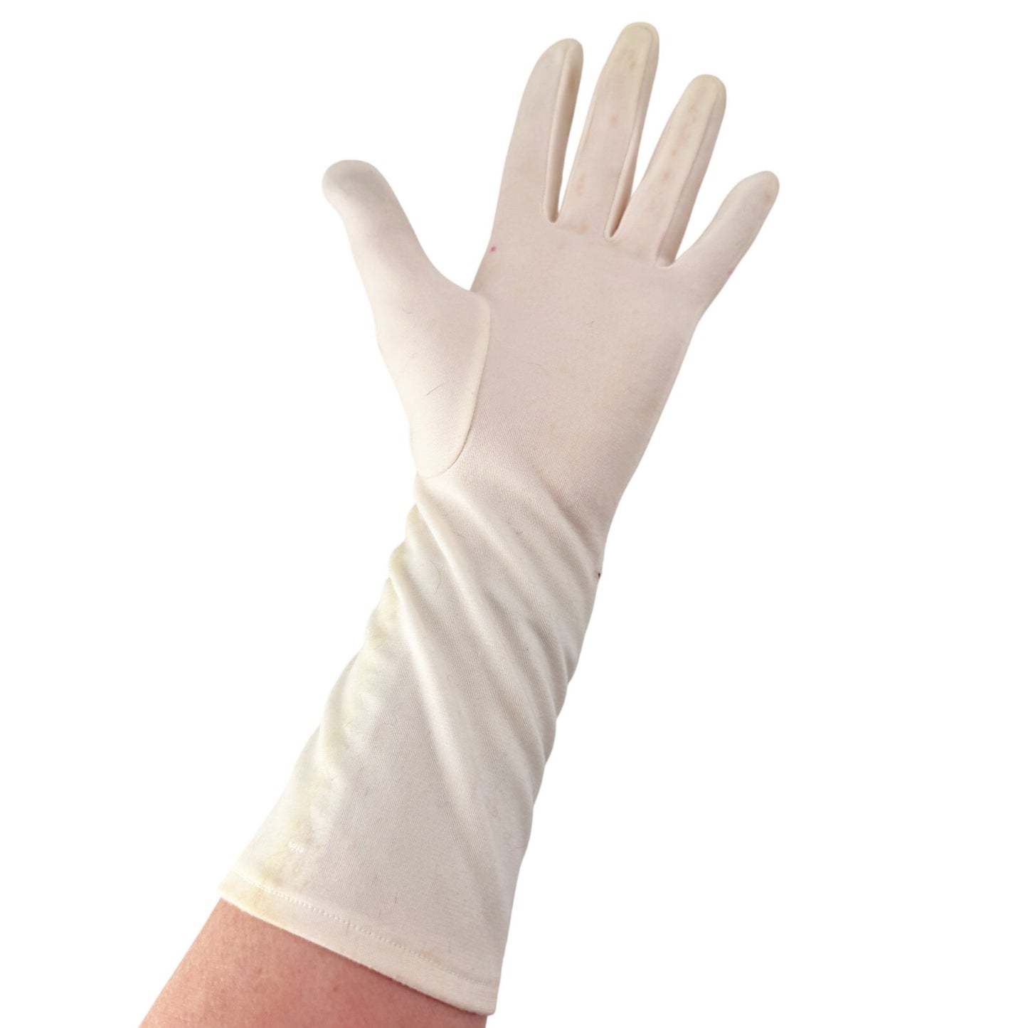 vintage white Fashion Dress above wrist Gloves women's S / M small medium