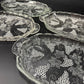 set of 4 vintage Anchor Hocking Vintage Clear Snack Plates grape clusters leaves