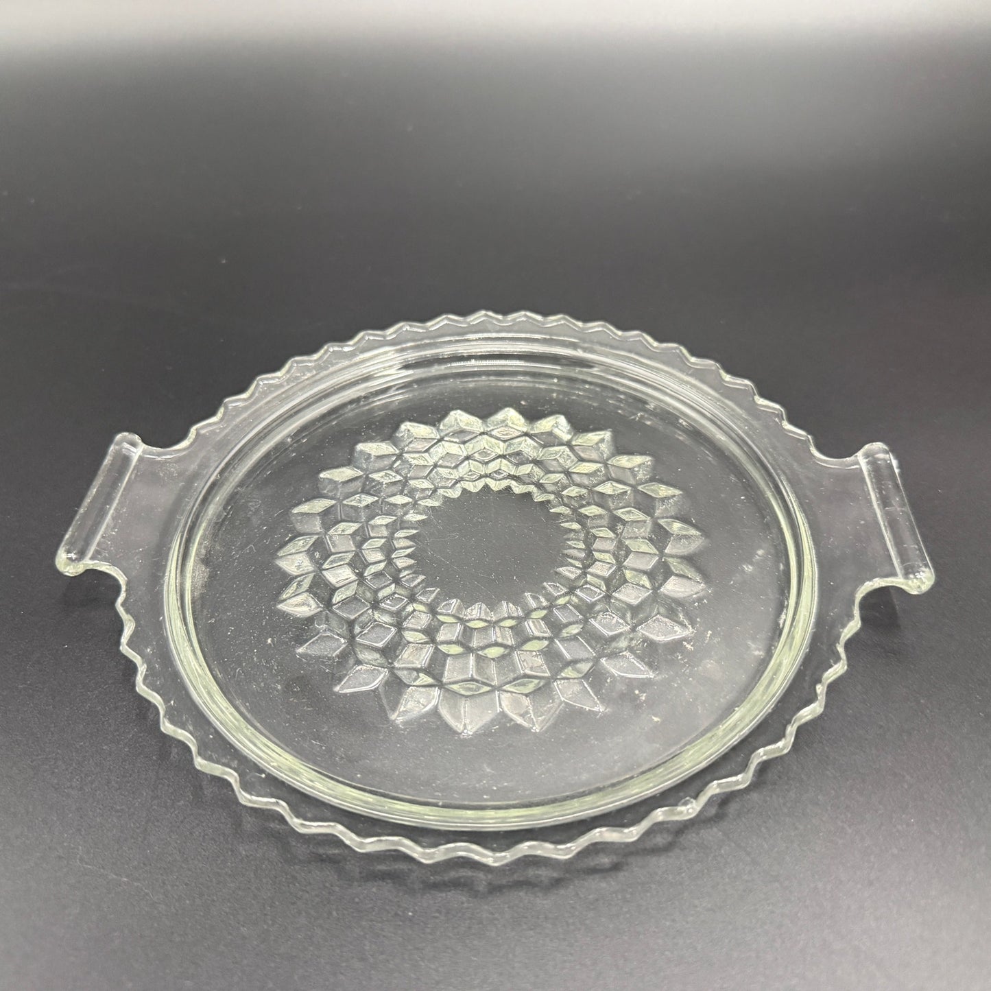 8" Round Handled Tray | Jeannette Glass