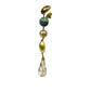 5" long dangling beaded gold clear turquoise EARRINGS costume jewelry