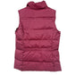 Lands' End quilted burgundy Down Puffer Vest women's SMALL 6-8 herringbone print
