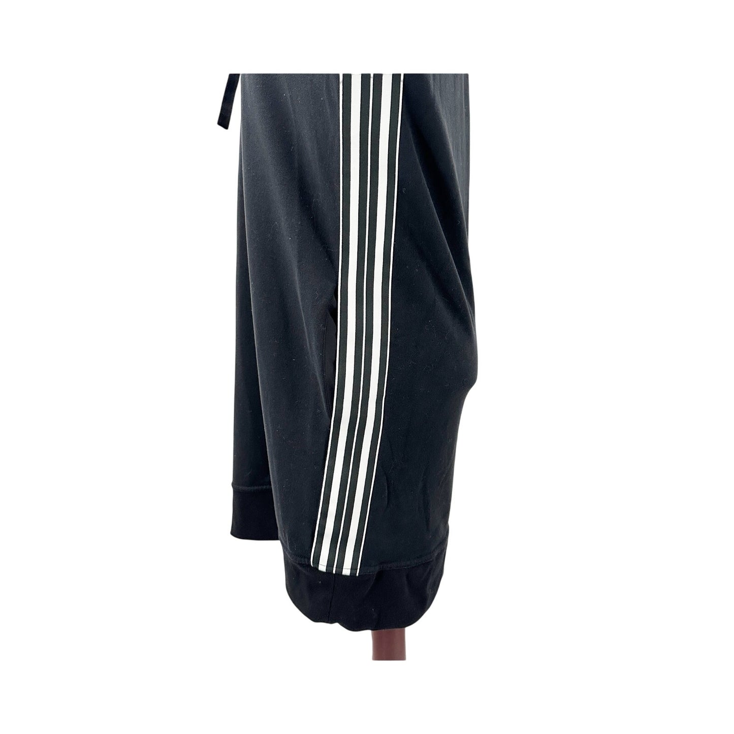 womens Athleta black white stripes hoodie sweatshirt DRESS athleisure MEDIUM
