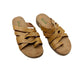 BareTraps brown tan faux leather Cassy slip-on Sandals women's 8 M shoes
