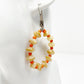 handmade orange & tan loop beaded EARRINGS jewelry NEW vintage beads