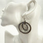 Ralph Lauren RLL silver metal Double Hoop Earrings woven braid rope texture