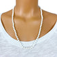 vintage LES BERNARD hand-knotted 23" milky white bead NECKLACE costume jewelry
