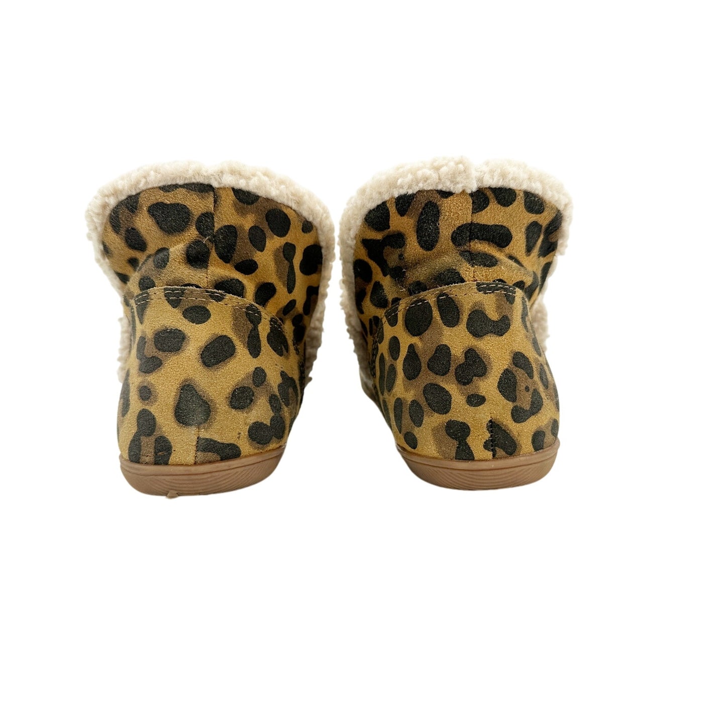 Blondo leopard print Booties black tan boots womens 7M waterproof shoes faux fur