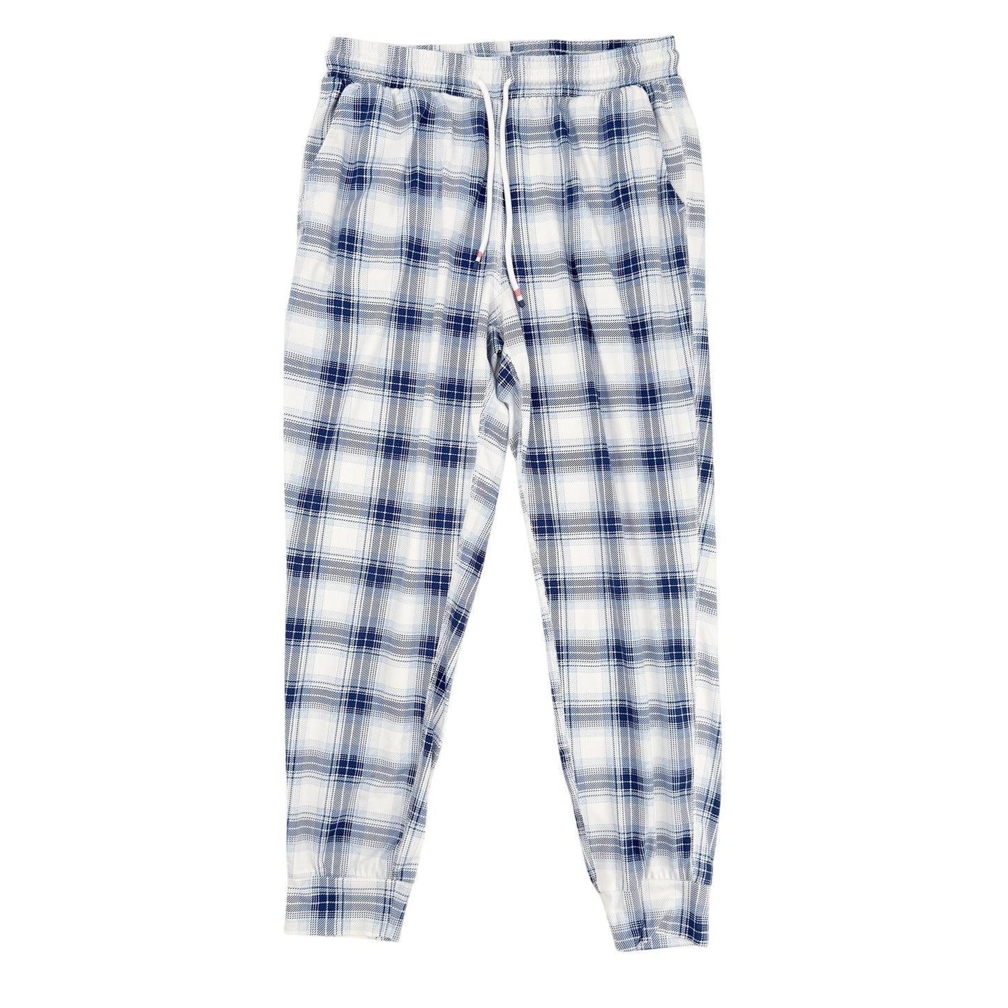 Eddie Bauer blue & white plaid Sleep Bottoms women's MEDIUM lounge pajama pants
