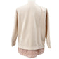J.Crew pale pink opaque sequins hem Top women's SMALL sweatshirt 3/4 sleeves