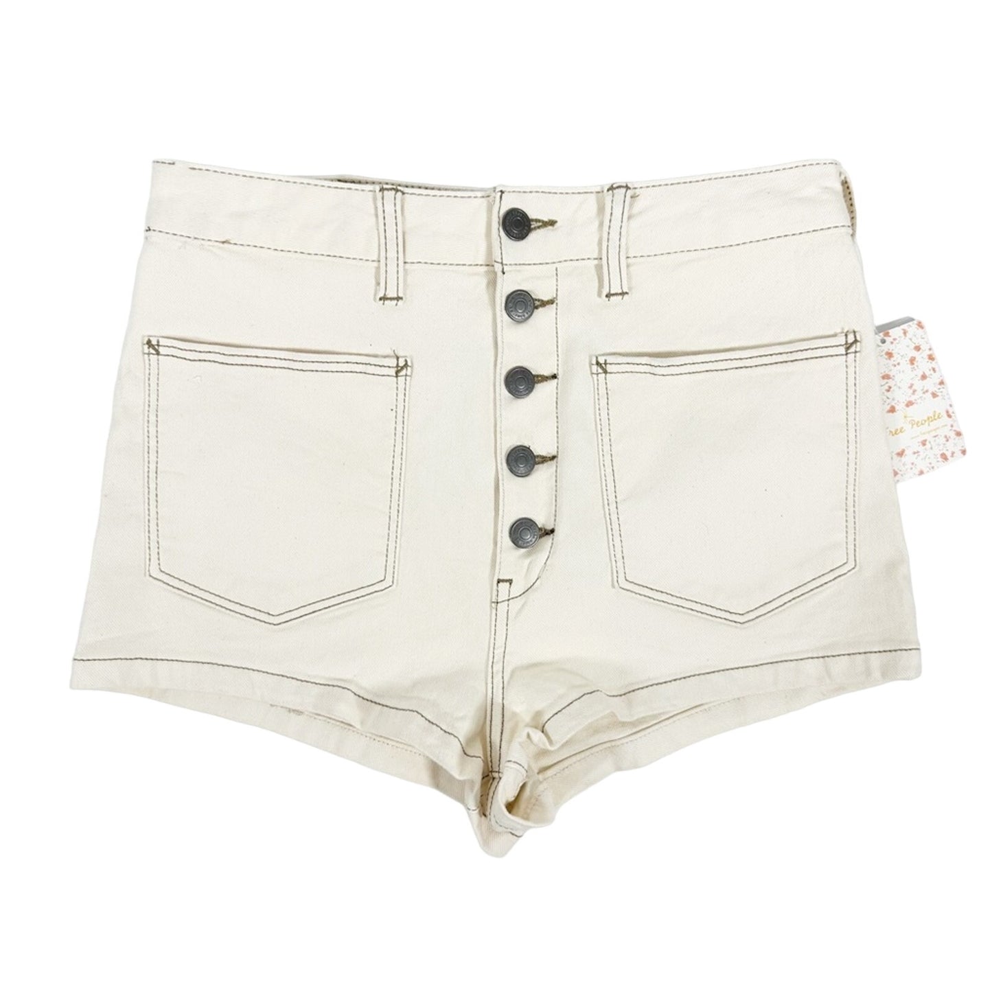 We The Free People ecru high rise Bridgette denim SHORTS size 30 new $68