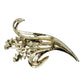 vintage silver & faux pearls Floral Bouquet BROOCH jewelry pin tiny flowers leaf