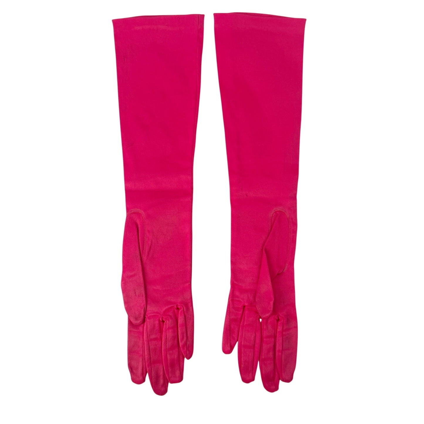 vintage pink satin Below Elbow Dress Gloves women's MEDIUM runs small