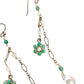 handmade silver turquoise crystal dangling EARRINGS jewelry NEW vintage beads