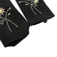 vintage Lillian Brasil black Fashion Dress Gloves womens SMALL floral embroidery