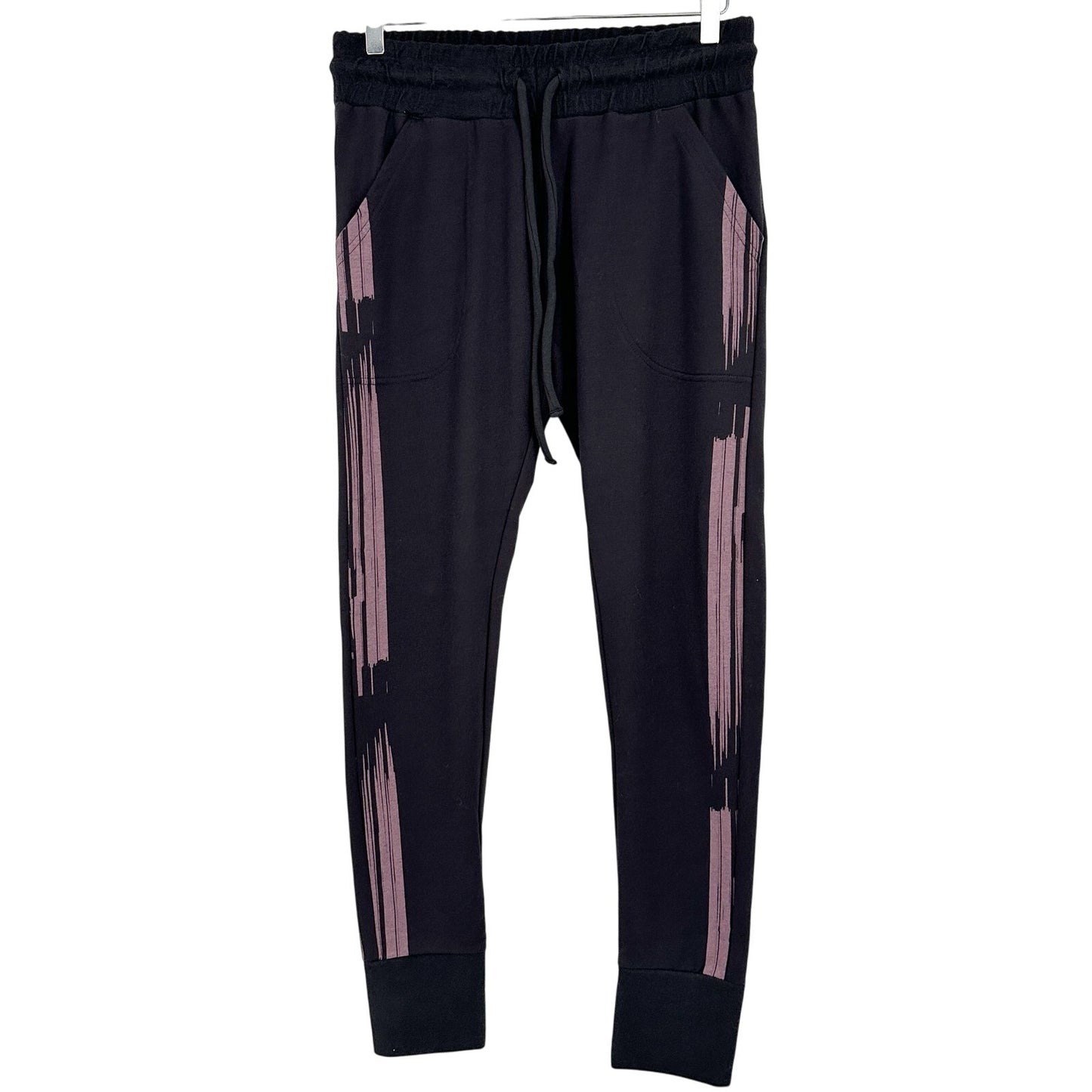 We The Free People black & pink Joggers sweat pants women's SMALL athleisure NEW