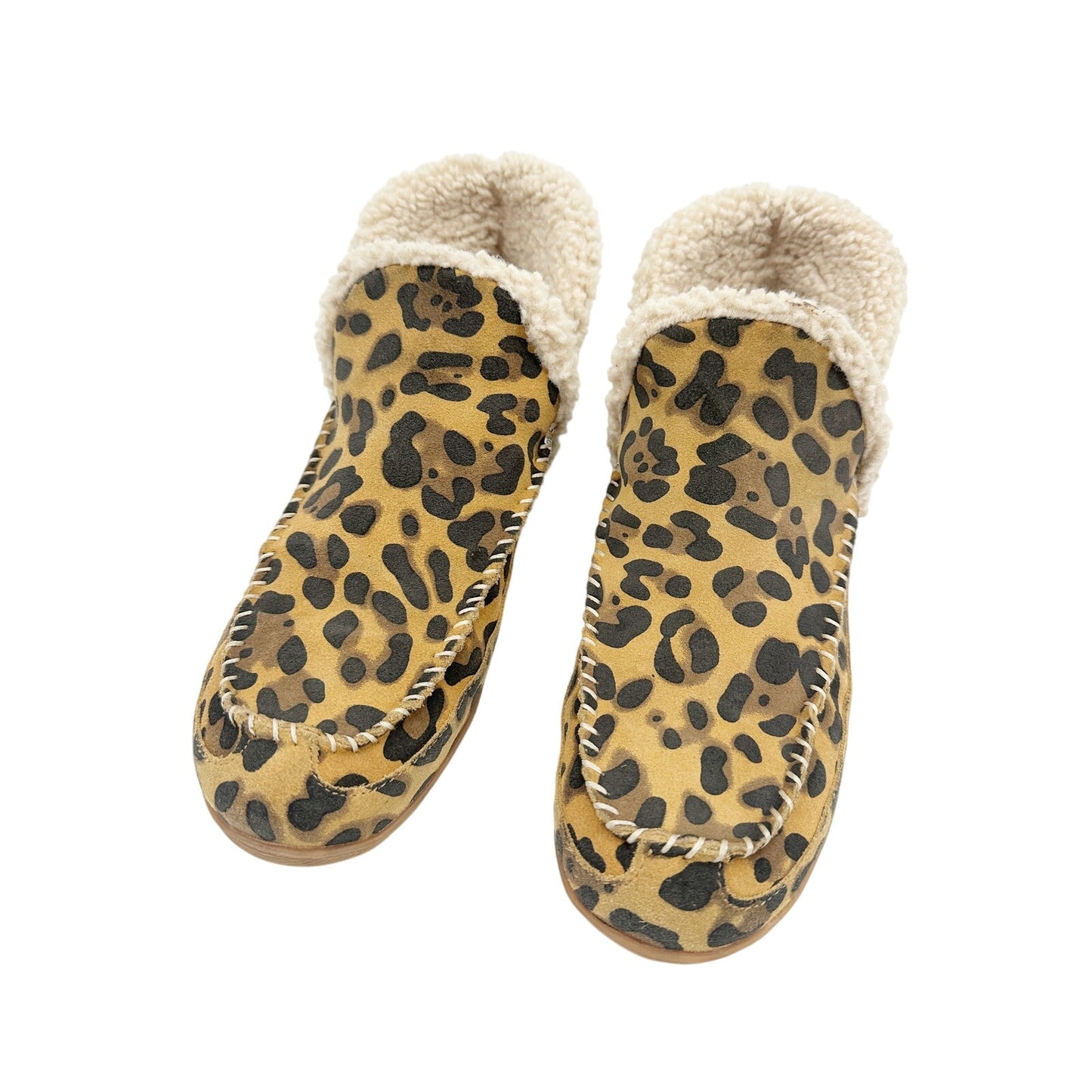 Blondo leopard print Booties black tan boots womens 7M waterproof shoes faux fur