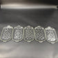set of 5 vintage Hazel-Atlas Informal clear teardrop Snack Plates glassware