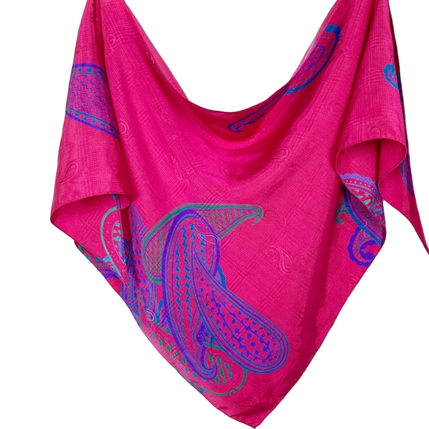 triangular Paisley print burgundy blue purple green Scarf neck wrap