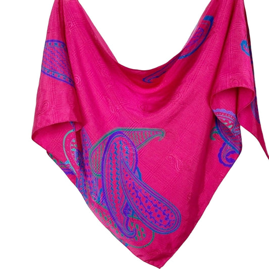 triangular Paisley print burgundy blue purple green Scarf neck wrap