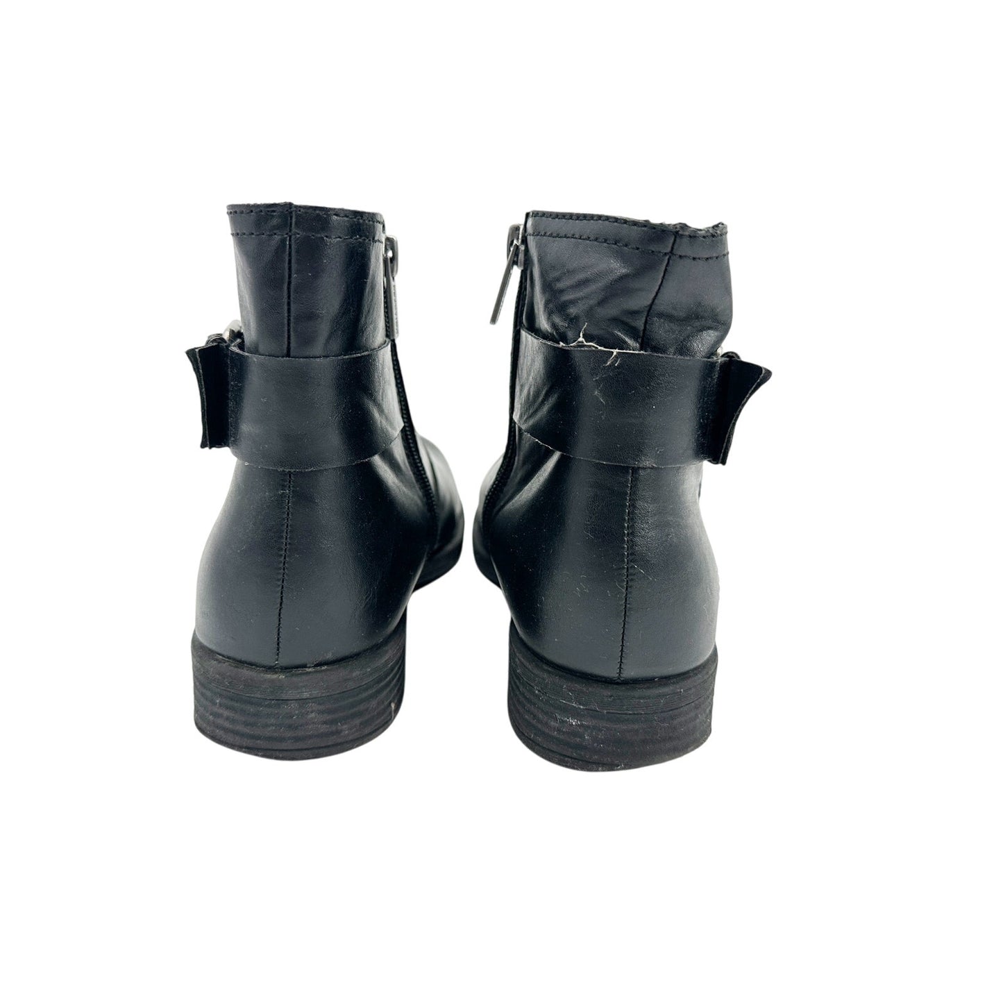 Reaction Kenneth Cole black faux leather Ankle Boots womens 10 shoes booties