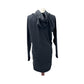 womens Athleta black white stripes hoodie sweatshirt DRESS athleisure MEDIUM