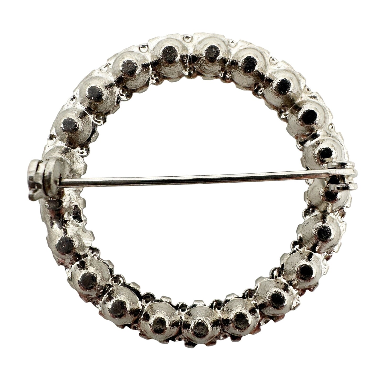 vintage circle of rhinestones BROOCH round jewelry pin