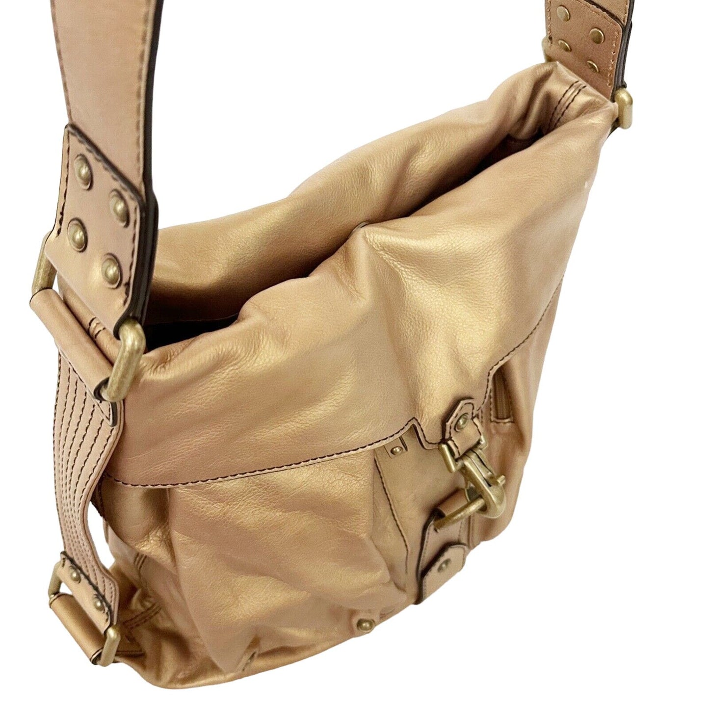 Gianni Bini golden gold leather handbag shoulder bag purse