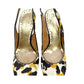 BCBGirls animal print Calf Hair Sling Back Heels shoes 7 brown cream yellow
