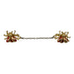 vintage pair red gold Bees bugs attached chain BROOCH insect costume jewelry pin