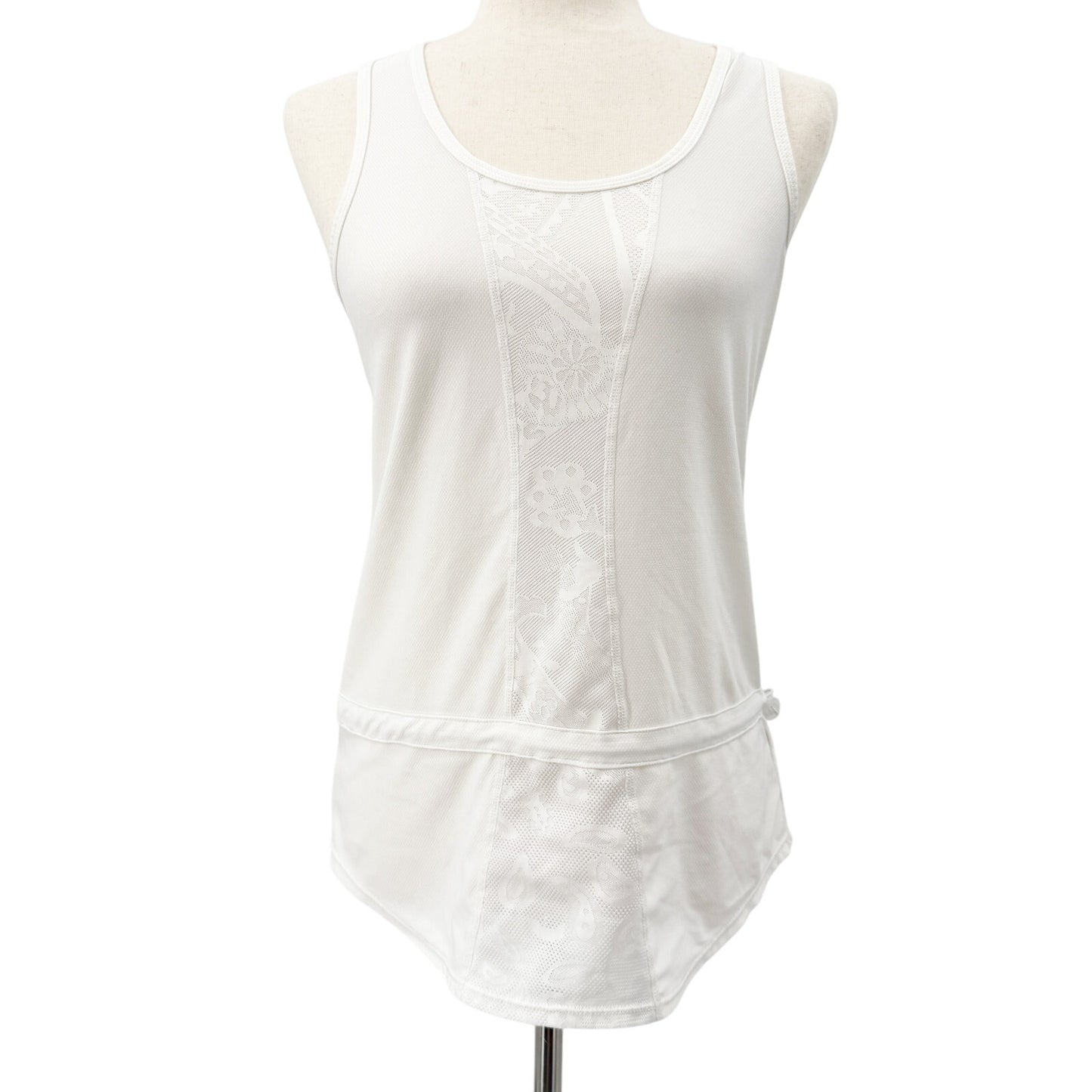 Athleta white adjustable waist Tank Top workout wear women's XS athleisure