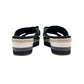 Timberland black leather gray white jute Slide Sandals women's 6 shoes Ortholite