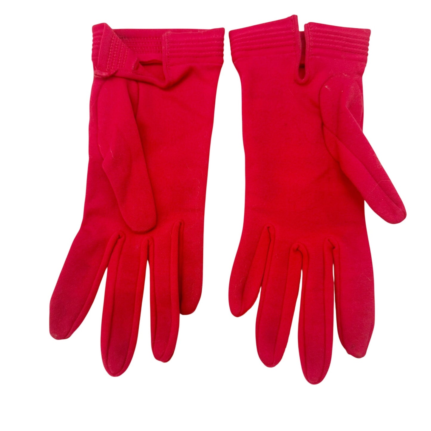 vintage Van Raalte red nylon Fashion Gloves women's OS one size made in USA