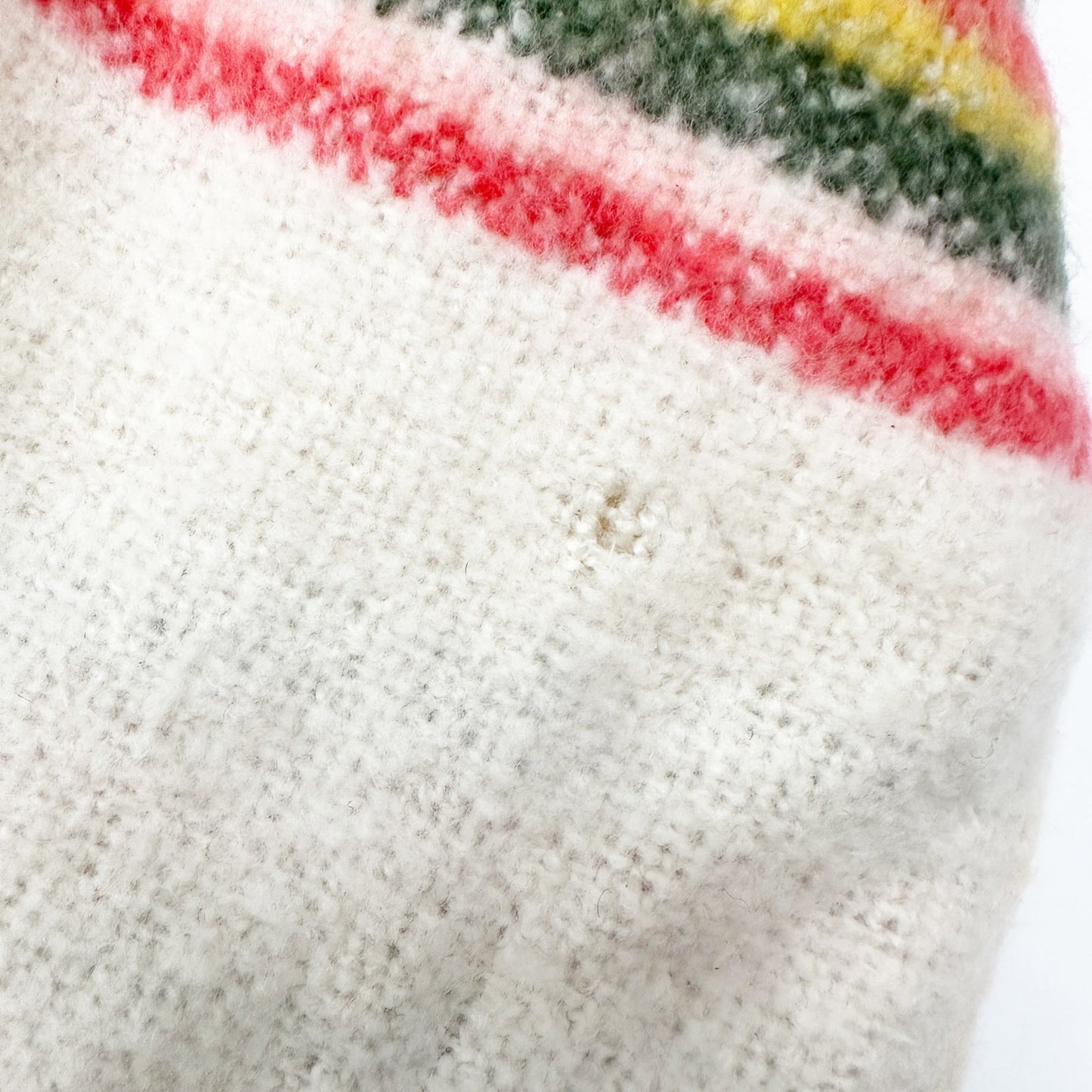 Free People ivory yellow green red striped Ruana sweater top fringe poncho OS