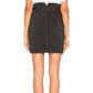 Free People black stretch denim Livin It Up Belted Mini SKIRT size 12 new $68