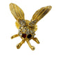 vintage Bee Bug rhinestones & gold Trembler jewelry Stick Pin hat collar lapel