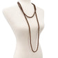 vintage long strand brown & orange beads Beaded Necklace costume jewelry