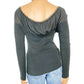 Ivy Jane dark gray fitted sweater top women's S small designer sample