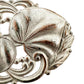 vintage silver metal leaves & scrolls BROOCH jewelry pin