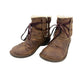 UGG brown leather wraparound tie ankle BOOTS women's 7 winter shoes sheepskin