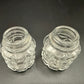vintage clear glass 2.25" tall Salt & Pepper Shaker jars set - missing lids