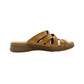 BareTraps brown tan faux leather Cassy slip-on Sandals women's 8 M shoes