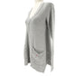 Free People v-neck gray Sweater Top with front pockets women's SMALL normal size